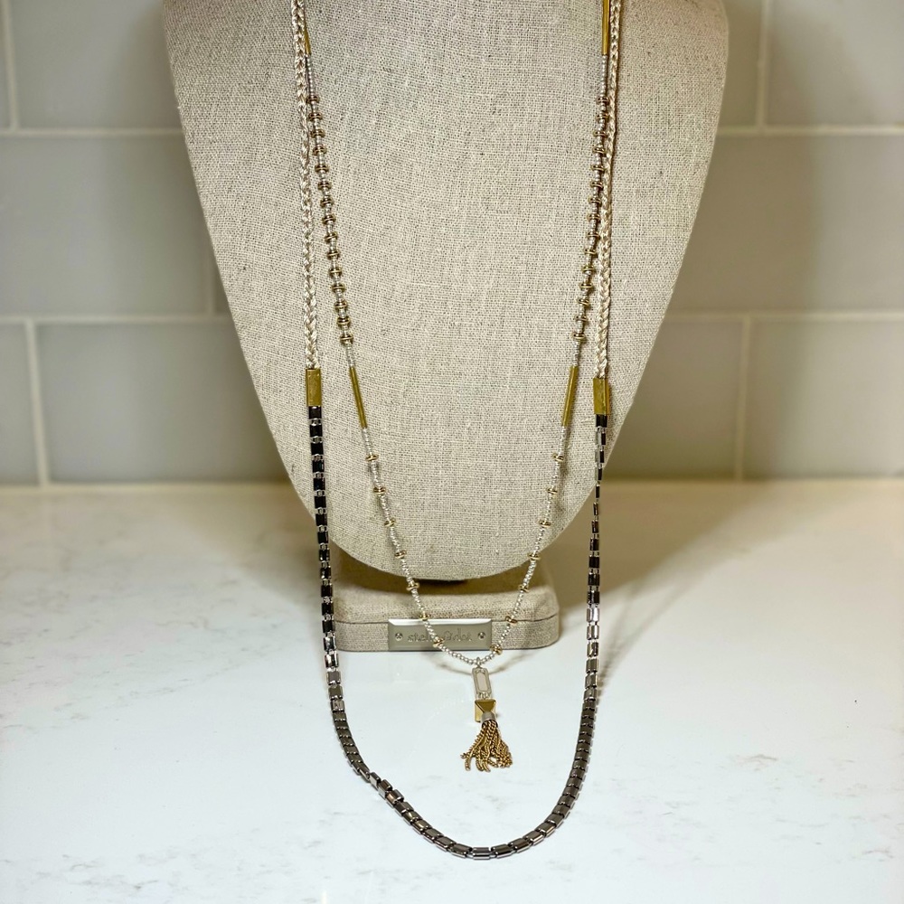 Stella & dot long mixed media necklace (multiple ways to wear)
